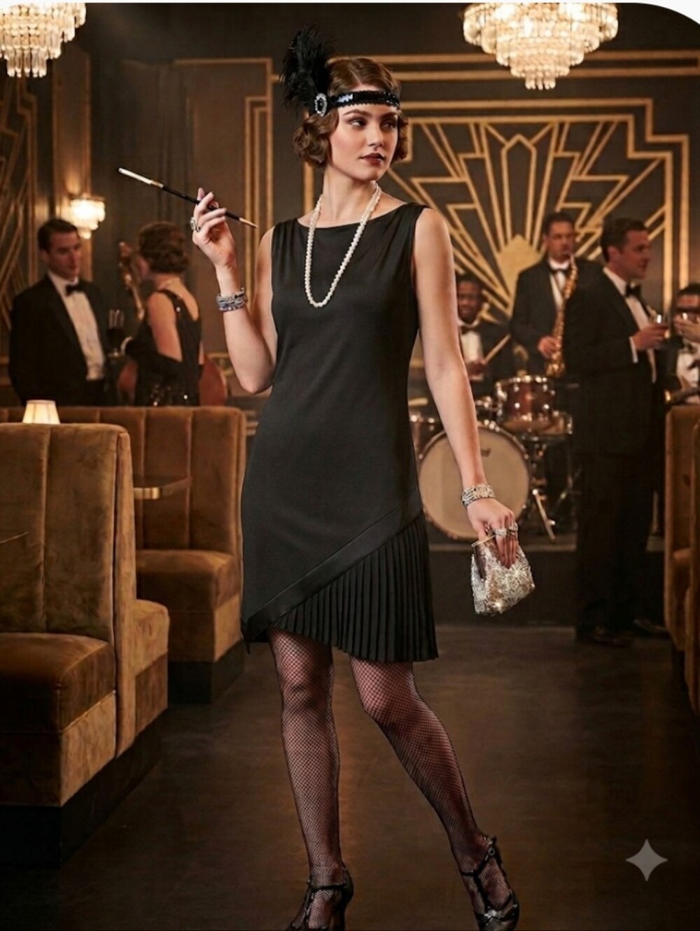 H by Halston Retro Flapper style Sleeveless dress, asymmetrical  Like New